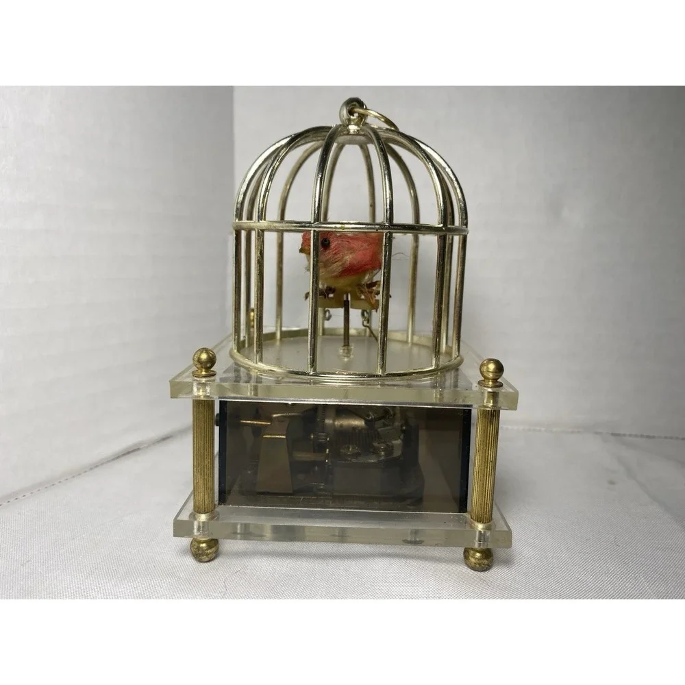 Vintage 1970s Bird Cage Music Box Sankyo Made In Japan Works TESTED!